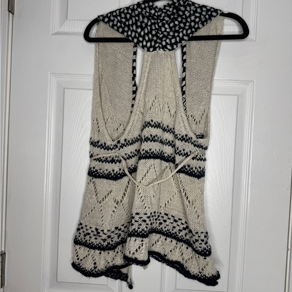 MOTH ANTHROPOLOGIE Draw The Eye Patchwork Mixed Media Vest Size S/M Ramie - Picture 4 of 9